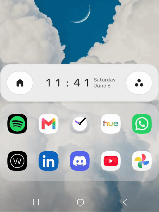 Yasan Launcher hiding an app for a space.
