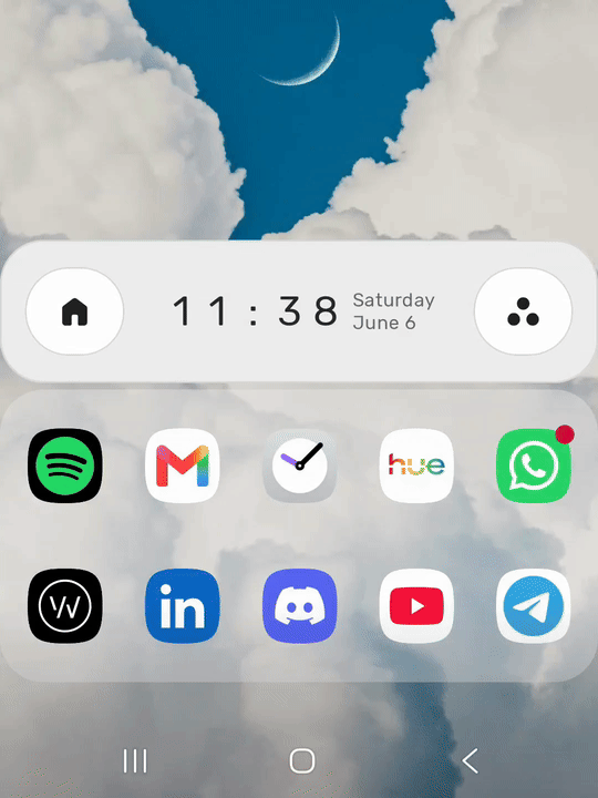 Yasan Launcher pinning an app for a space.